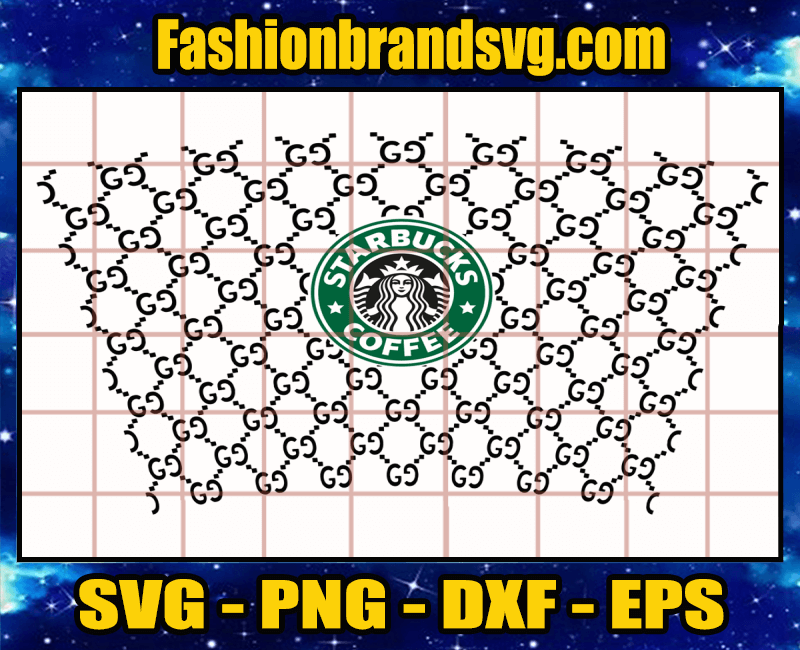 Starbucks Gucci Pattern Svg