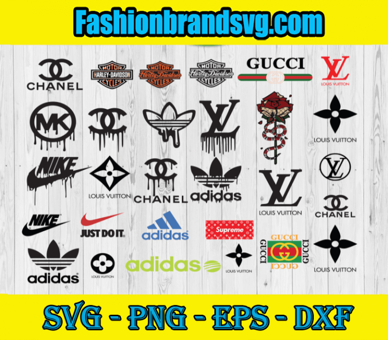 Dripping Logo Bundle Svg, Fashion Brand Svg, Famous Logo Svg, 4