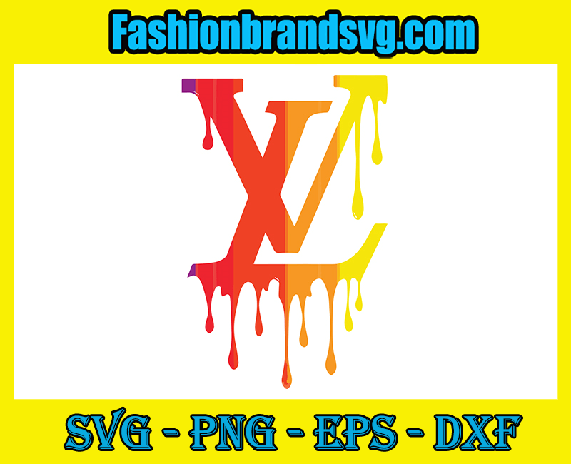 Dripping LV Color Logo, Brand Logo Svg, Logos Bundle Svg, 27