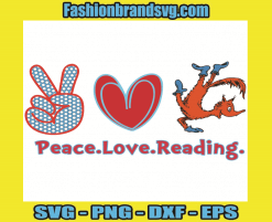 Fox Peace Love Reading Svg