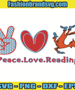Fox Peace Love Reading Svg