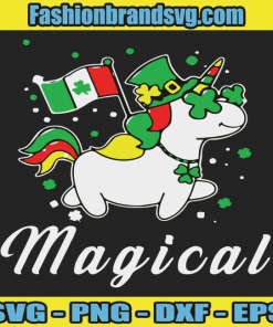 Magical St Patricks Unicorn Svg