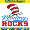 Cat Hat Reading Rocks Svg
