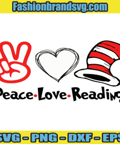 Peace Love Reading Design Svg