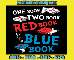 Red Book Blue Book Svg