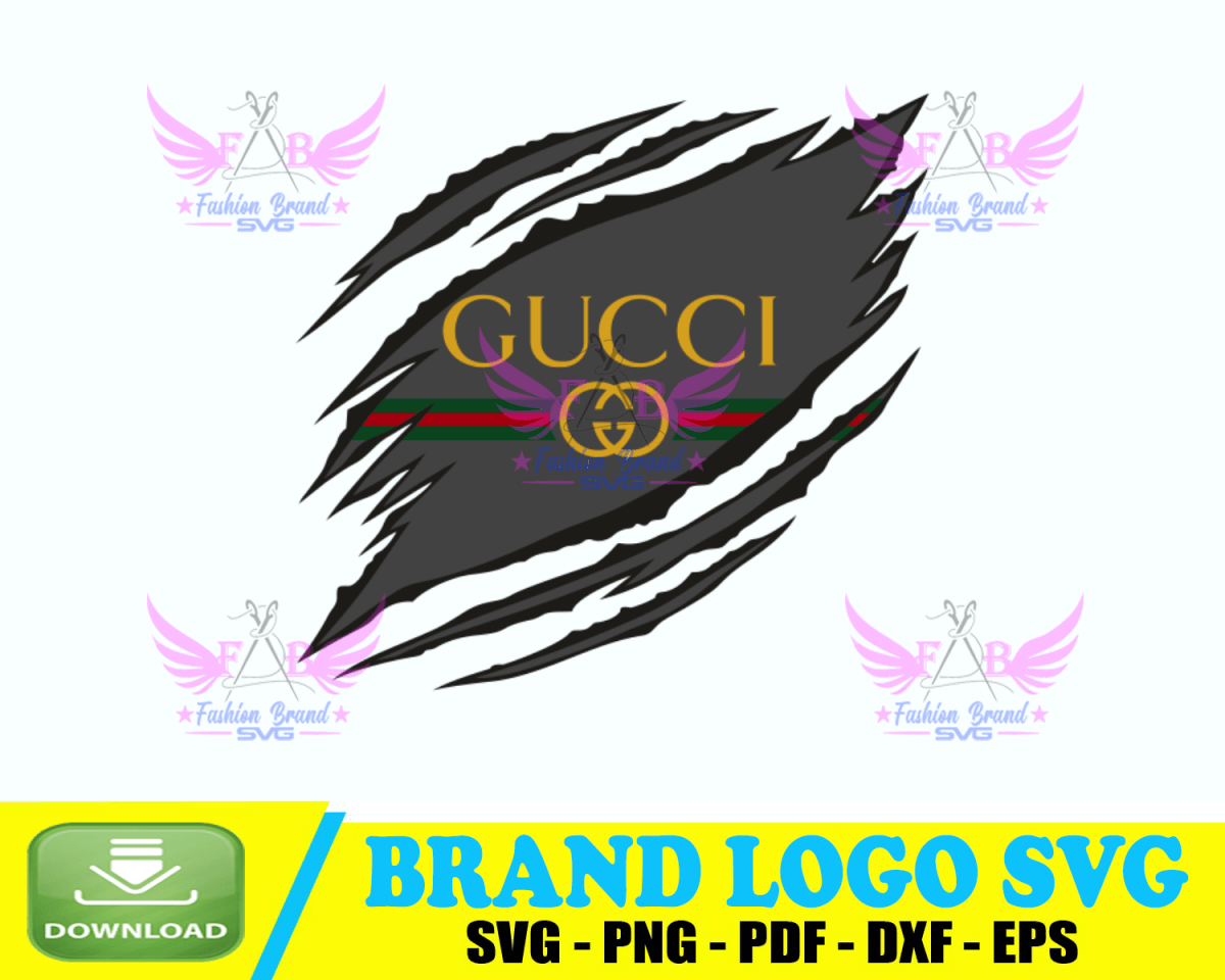 Ripped Gucci logo