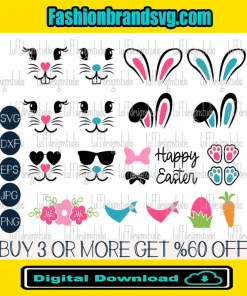 Easter Bunny Face Svg