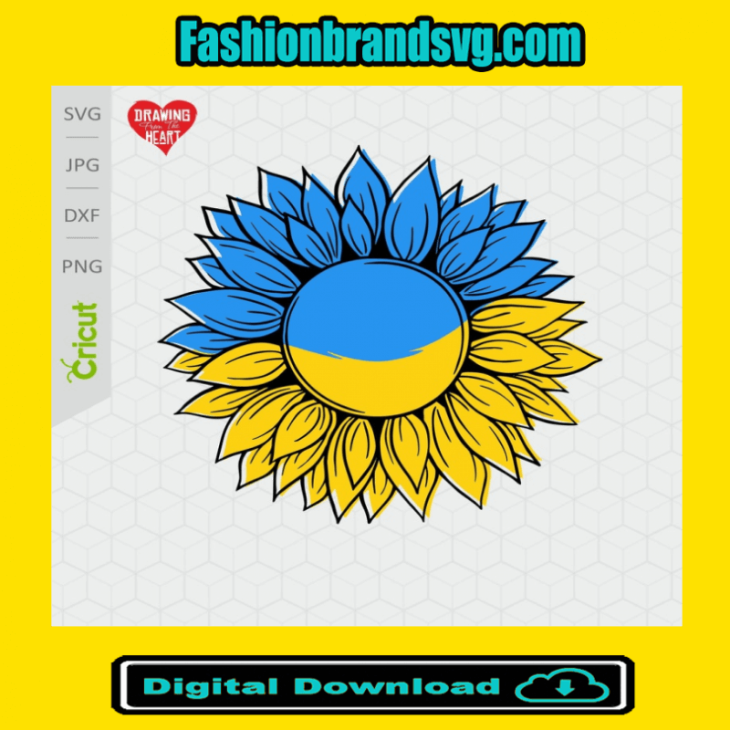 Ukrainian Sunflower Flag SVG