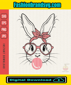 Cute Rabbit With Bandana Glasses