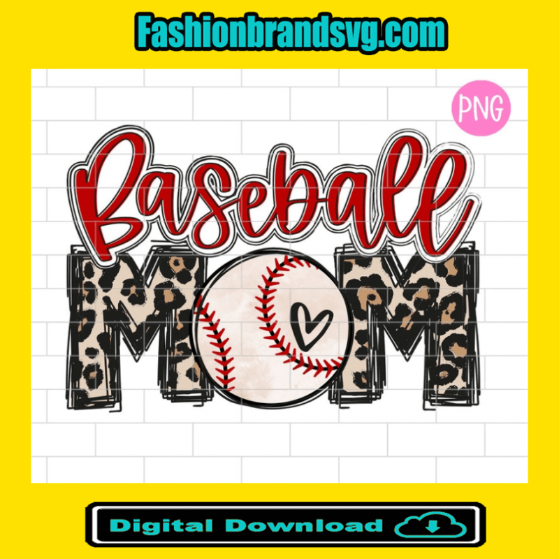Baseball Mom Leopard Png