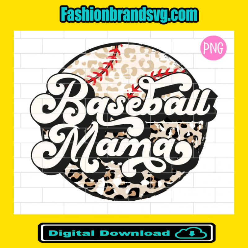 Retro Baseball Mama PNG