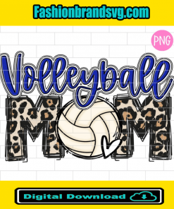 Volleyball Mom Blue PNG