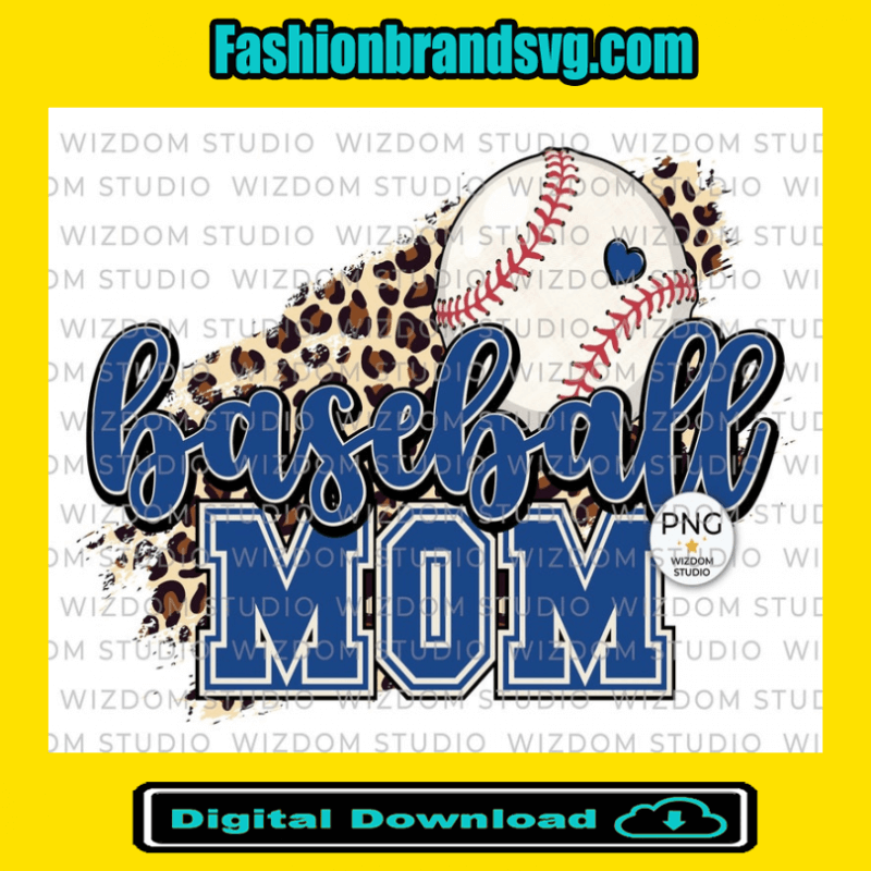 Baseball Blue Mom PNG