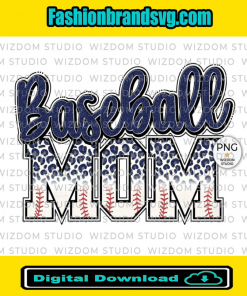 Baseball Mom PNG Leopard