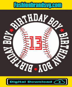 Birthday Boy 13 Years Old Softball Baseball