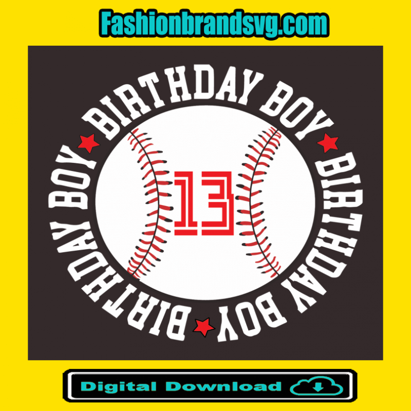 Birthday Boy 13 Years Old Softball Baseball