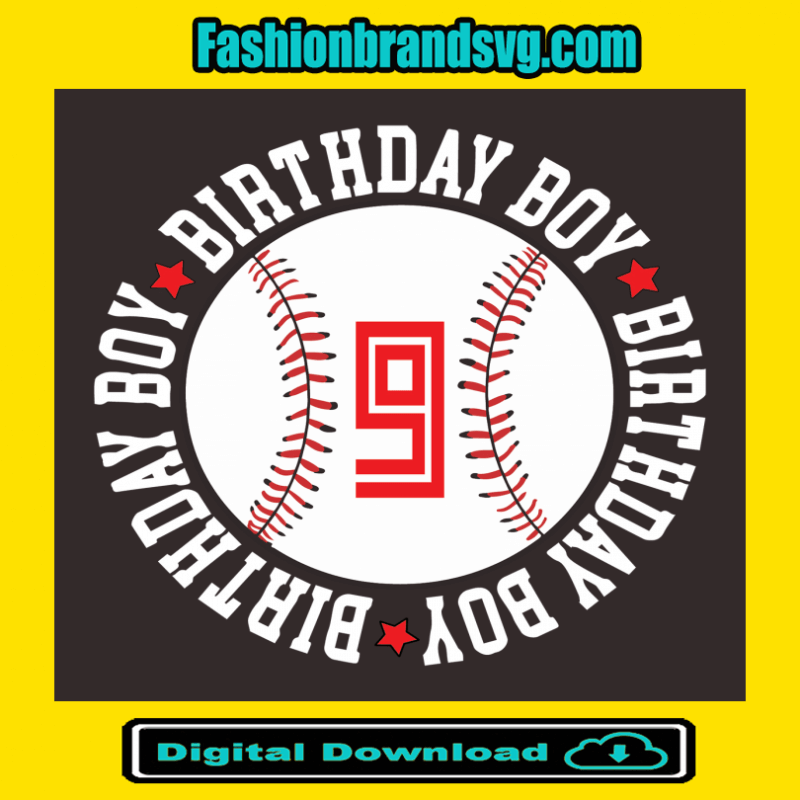 Birthday Boy 9 Years Old Softball