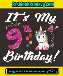 Its My 9th Birthday Unicorn
