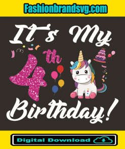 Its My 4th Birthday Unicorn