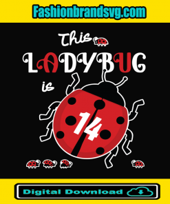 This Lady Bug 14 Years Old Birthday Svg