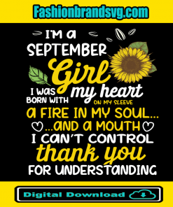 I Am A September Sunflower Girl Queen Born On March Svg