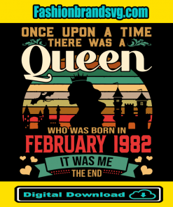 Birthday Queen February 1982 Svg