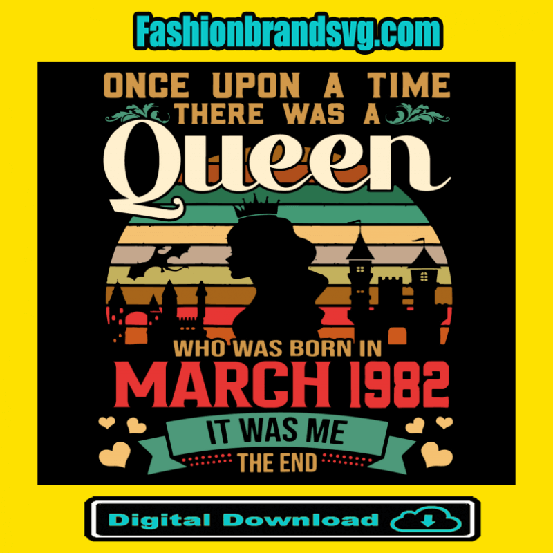 Birthday Queen March 1982 Svg