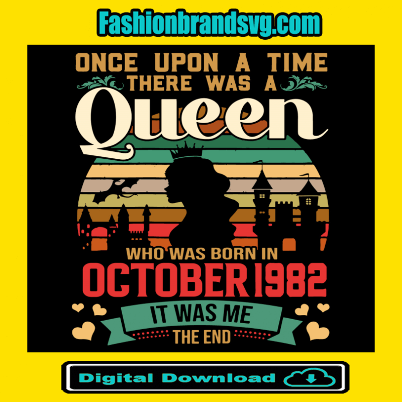 Birthday Queen October 1982 Svg