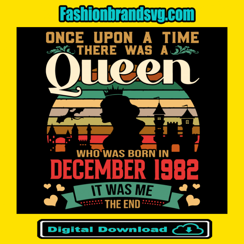 Birthday Queen December 1982 Svg