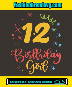 12 Birthday Girl Svg