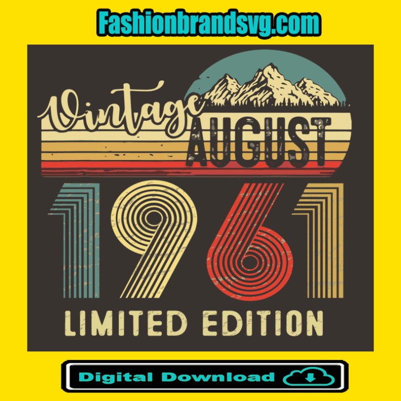 Vintage August 1961 Limited Edition Svg