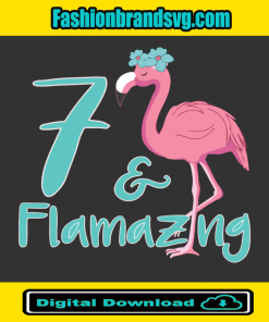7 Years Old Flamingo Birthday Svg