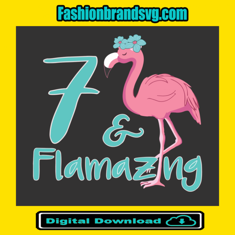 7 Years Old Flamingo Birthday Svg