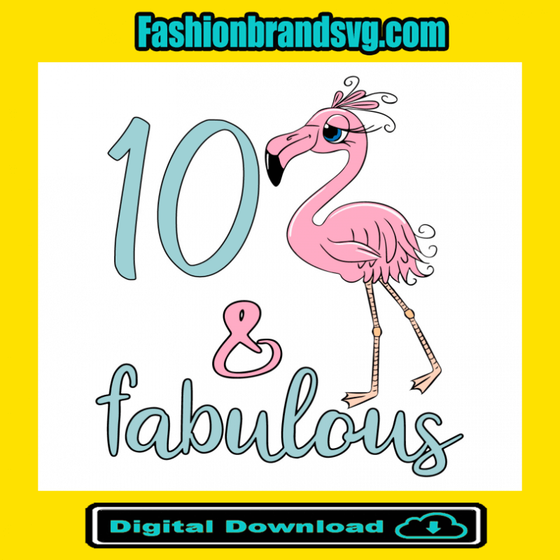 10th Bithday Girl Flamingo Lover Svg