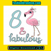 8th Birthday Girl Flamingo Lover Svg