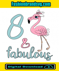 8th Birthday Girl Flamingo Lover Svg