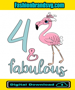 4th Birthday Girl Flamingo Lover Svg