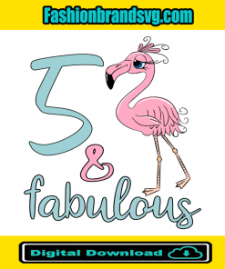 5th Birthday Girl Flamingo Lover Svg