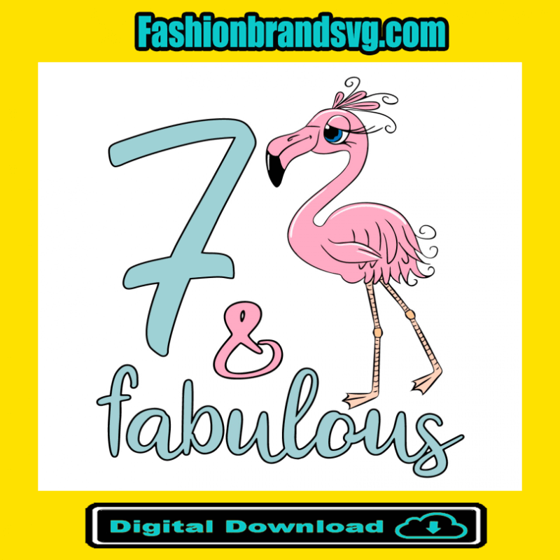 7th Birthday Girl Flamingo Lover Svg
