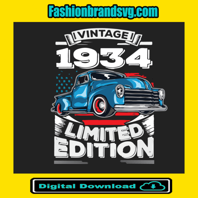 Vintage 1934 Limited Edition Birthday Svg