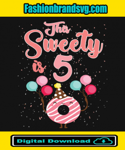 This Sweety 5th Birthday Girl Donut Svg