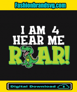 I Am 4 Hear Me Roar Kids Dinosaur