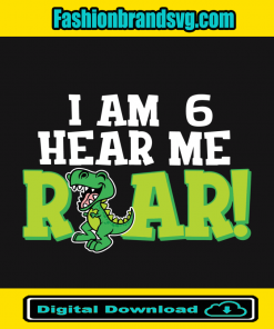 I Am 6 Hear Me Roar Kids Dinosaur