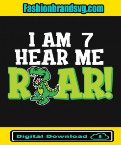 I Am 7 Hear Me Roar Kids Dinosaur