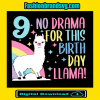 No Drama For This Birthday Llama Svg