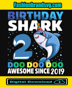 Birthday Shark 2 Doo Doo Doo Awesome Since 2019 Svg