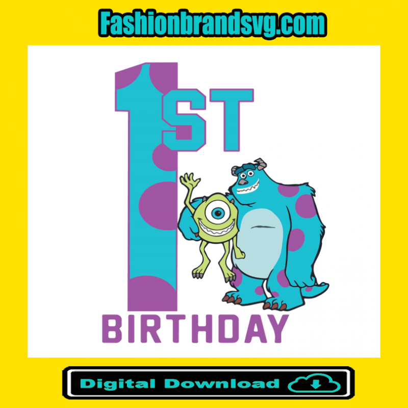 Pixar Monsters Mike & Sully 1st Birthday Svg