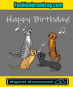 Cats Singing Happy Birthday Svg