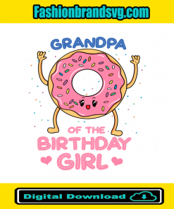 Grandpa Of The Birthday Girl Pink Donut Svg