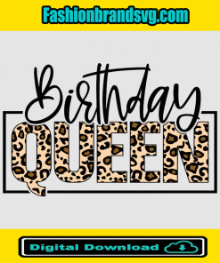 Birthday Queen Leopard Pattern Svg